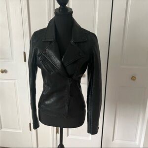 Blank NYC Women's Black Leather Moto Jacket